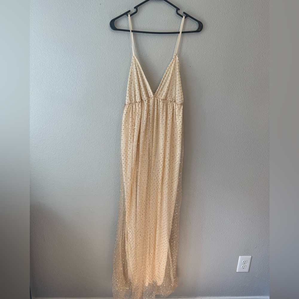 Elegant Cream Maxi Dress